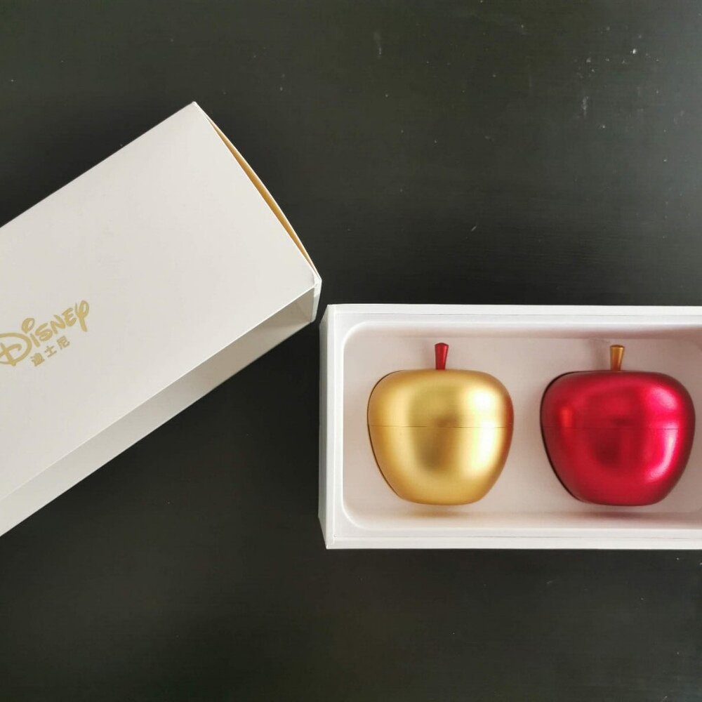 Rare Disney Luxury Metal Gold Red Color‎ Apple Ring Box, Slightly used